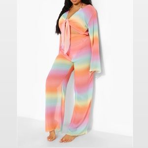 Plus Ombre Beach Pants Set